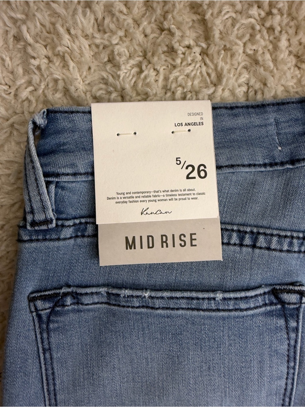 KanCan Sz 5 Light Blue Mid Rise Flare Jeans NWT - Picture 4 of 8